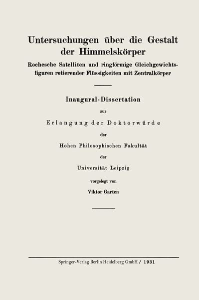 Produktbild: Untersuchungen &uuml;ber die Gestalt der Himmelsk&ouml;rper