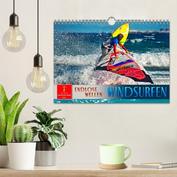 Produktbild: Windsurfen - endlose Wellen (Wandkalender 2026 DIN A4 quer), CALVENDO Monatskalender