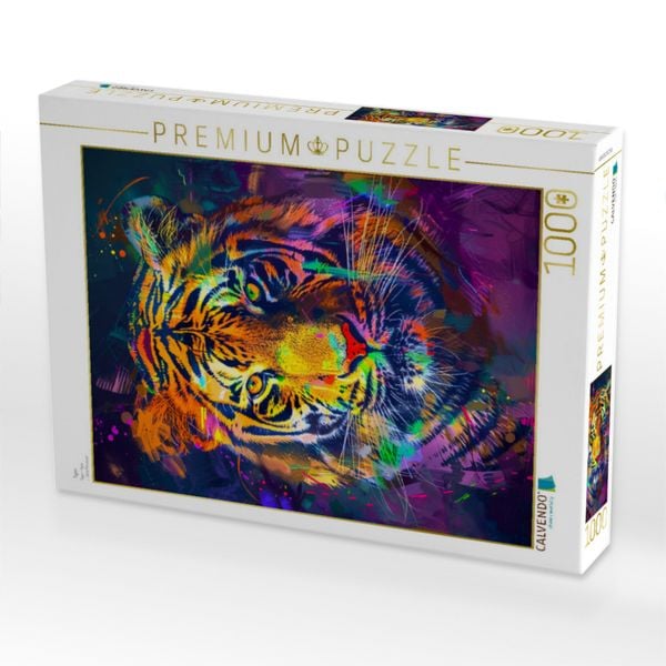 Produktbild: CALVENDO Puzzle Tiger | 1000 Teile Lege-Gr&ouml;&szlig;e 64x48cm Foto-Puzzle f&uuml;r gl&uuml;ckliche Stunden
