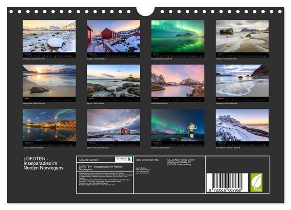 Produktbild: LOFOTEN - Inselparadies im Norden Norwegens (Wandkalender 2026 DIN A4 quer), CALVENDO Monatskalender