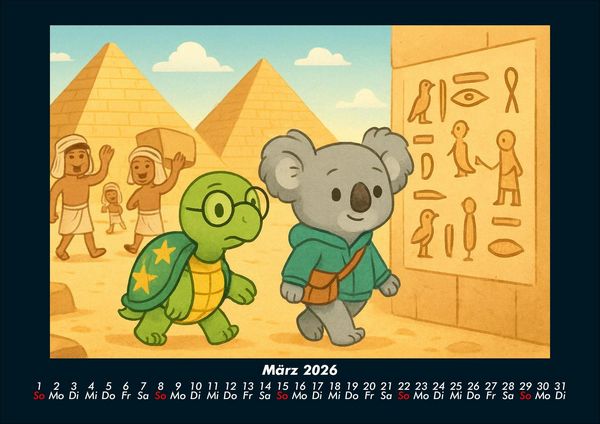 Produktbild: Taz & Kiki - Eine Reise durch die Zeit 2026 Fotokalender DIN A4