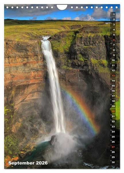 Produktbild: Wasserf&auml;lle auf Island (Wandkalender 2026 DIN A4 hoch), CALVENDO Monatskalender