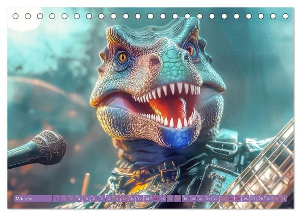 Produktbild: Dinos rocken ab (Tischkalender 2026 DIN A5 quer), CALVENDO Monatskalender