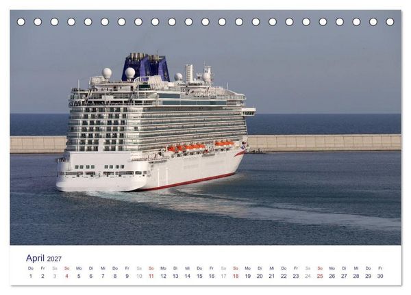 Produktbild: Giganten der Meere - Kreuzfahrtschiffe (Tischkalender 2027 DIN A5 quer), CALVENDO Monatskalender
