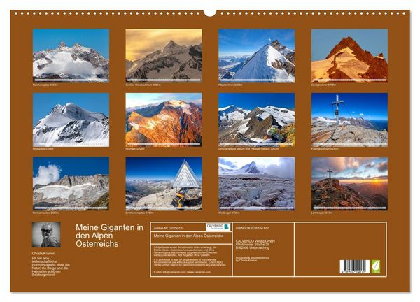 Produktbild: Meine Giganten in den Alpen &Ouml;sterreichs (Wandkalender 2026 DIN A2 quer), CALVENDO Monatskalender