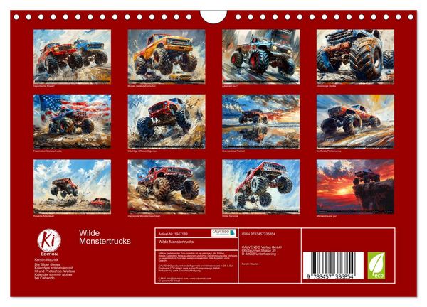 Produktbild: Wilde Monstertrucks (Wandkalender 2026 DIN A4 quer), CALVENDO Monatskalender