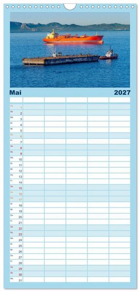 Produktbild: Familienplaner 2027 - Hochseeschiffe mit 5 Spalten (Wandkalender, 21 x 45 cm) CALVENDO
