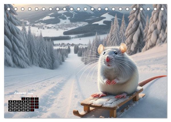 Produktbild: Lustige Ratten (Tischkalender 2026 DIN A5 quer), CALVENDO Monatskalender