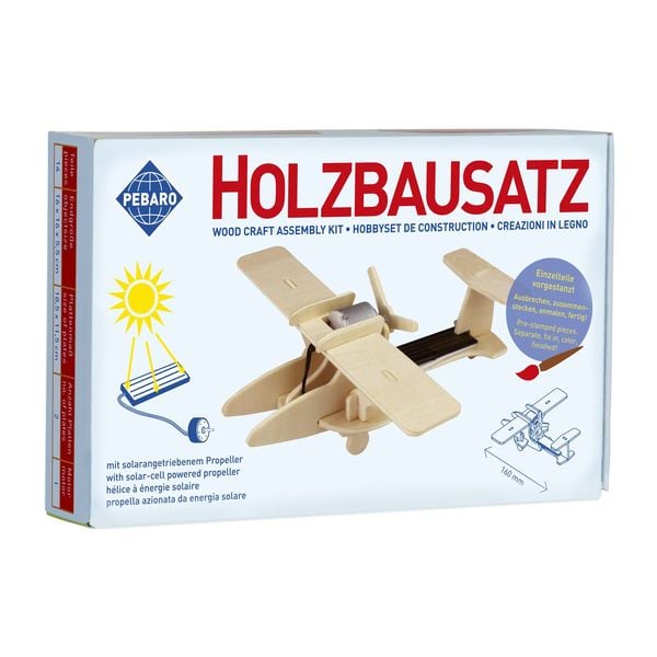 Produktbild: PEBARO 830/4 - Solar Holzbausatz Sport-Flugzeug, 14-teilig, Holzkonstruktion mit solarangetriebenem Propeller