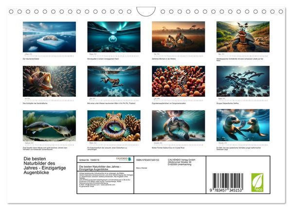 Produktbild: Die besten Naturbilder des Jahres - Einzigartige Augenblicke (Wandkalender 2026 DIN A4 quer), CALVENDO Monatskalender
