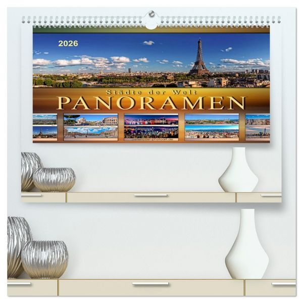 Produktbild: St&auml;dte der Welt, Panoramen (hochwertiger Premium Wandkalender 2026 DIN A2 quer), Kunstdruck in Hochglanz