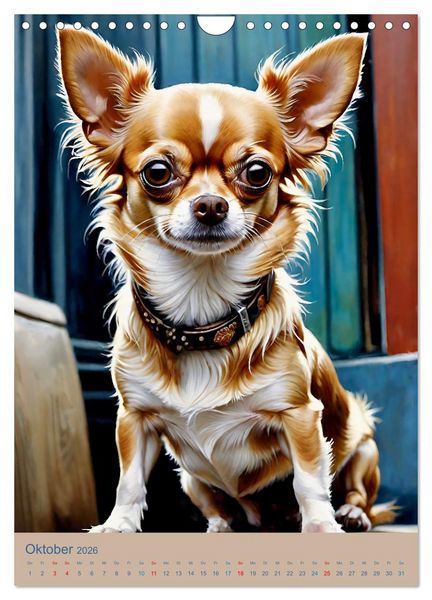 Produktbild: Chihuahuas. Kunstvolle Portr&auml;ts der kleinen Hunde (Wandkalender 2026 DIN A4 hoch), CALVENDO Monatskalender