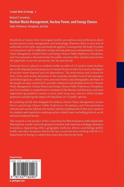 Produktbild: Nuclear Waste Management, Nuclear Power, and Energy Choices
