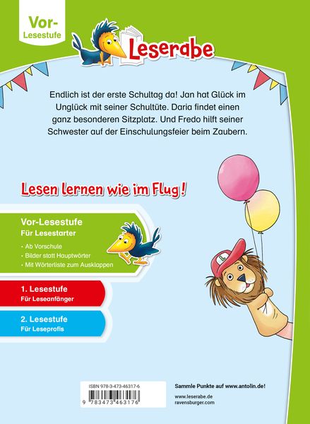 Produktbild: Leserabe Vor-Lesestufe - Lustige Geschichten vom 1. Schultag