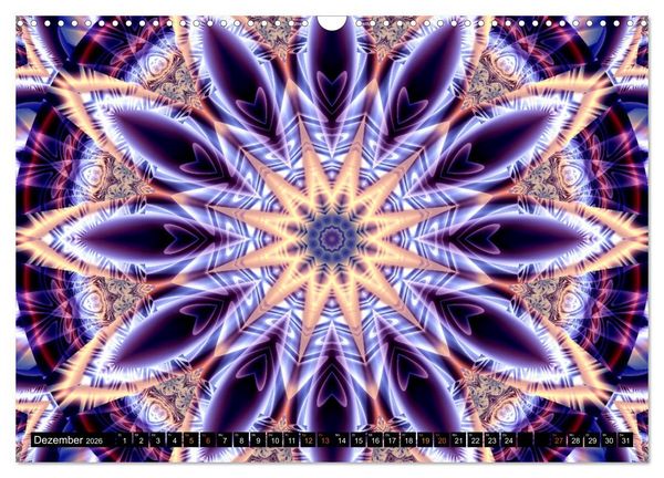 Produktbild: Energie - Mandalas, Spiritualit&auml;t durch die Farbe Lila (Wandkalender 2026 DIN A3 quer), CALVENDO Monatskalender