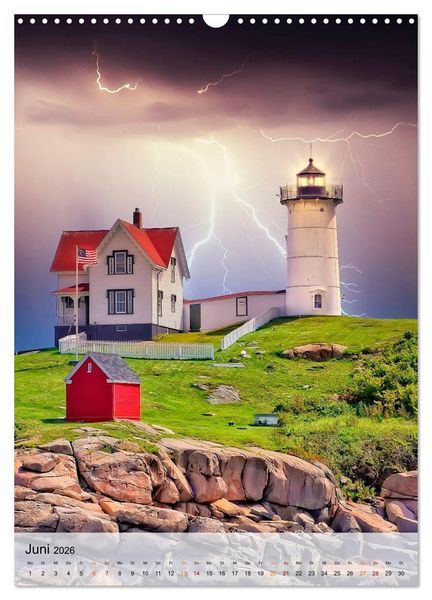 Produktbild: Leuchtt&uuml;rme im Gewitter (Wandkalender 2026 DIN A3 hoch), CALVENDO Monatskalender