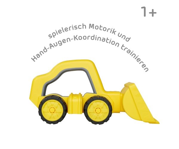 Produktbild: BIG 800054850 - BIG Power Worker Griffy Bagger, gelb, L:25cm, Baustellenfahrzeug, Sandspielzeug
