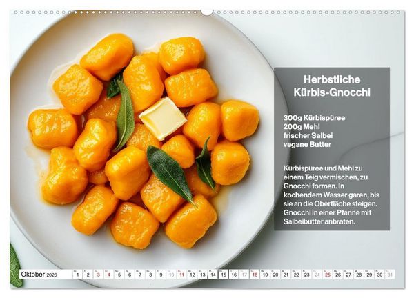 Produktbild: Veganes Soulfood - Leichte vegan Rezepte f&uuml;r jeden Monat (Wandkalender 2026 DIN A2 quer), CALVENDO Monatskalender
