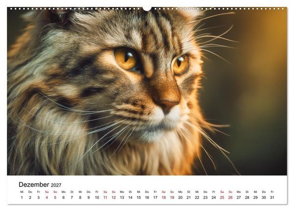 Produktbild: Eleganz in Pelz - ein Maine Coon - Kalender (Wandkalender 2027 DIN A2 quer), CALVENDO Monatskalender