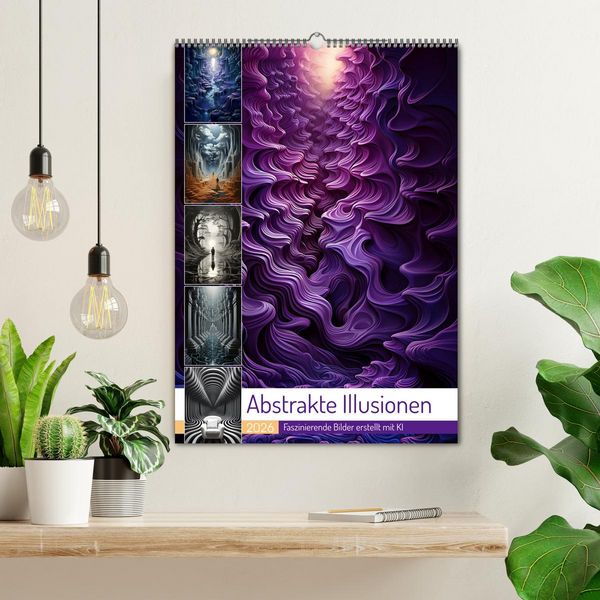 Produktbild: Abstrakte Illusionen (Wandkalender 2026 DIN A2 hoch), CALVENDO Monatskalender
