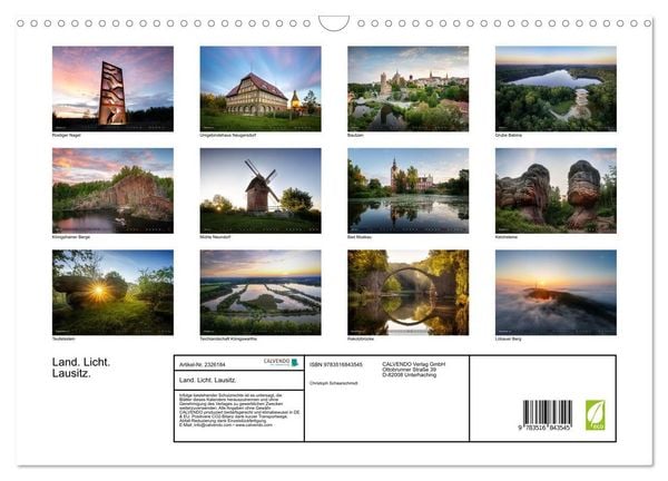 Produktbild: Land. Licht. Lausitz. (Wandkalender 2027 DIN A3 quer), CALVENDO Monatskalender
