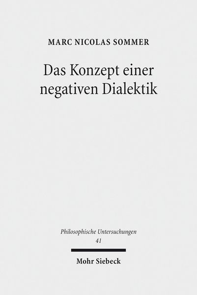 Produktbild: Das Konzept einer negativen Dialektik