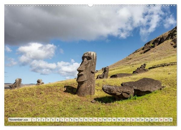 Produktbild: Die Osterinsel &ndash; Mythen, Moai und wilde Sch&ouml;nheit (hochwertiger Premium Wandkalender 2026 DIN A2 quer), Kunstdruck in Hochglanz