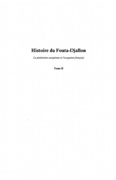 Produktbild: Histoire du fouta-djallon (tome 2) - la
