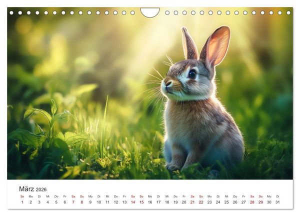 Produktbild: Fantastisch, flauschig, frech! - Ein Kaninchenkalender (Wandkalender 2026 DIN A4 quer), CALVENDO Monatskalender