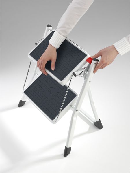Produktbild: Hailo MK60 4310-001 Kunststoff Klapptritt Arbeitsh&ouml;he (max.): 2.44m Wei&szlig;, Anthrazit 3.6kg