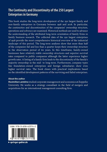 Produktbild: The Continuity and Discontinuity of the 250 Largest Enterprises in Germany