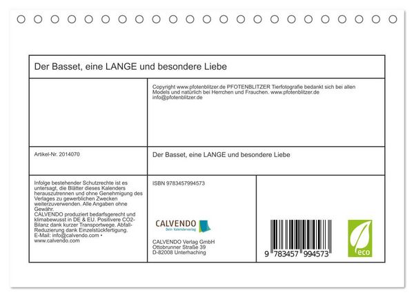 Produktbild: Der Basset, eine LANGE und besondere Liebe (Tischkalender 2026 DIN A5 quer), CALVENDO Monatskalender
