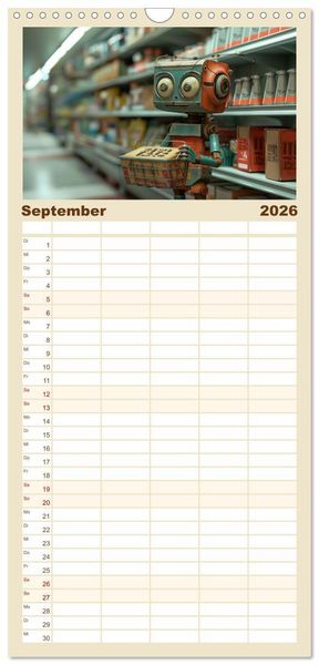 Produktbild: Familienplaner 2026 - In Zukunft &auml;ndert sich nicht viel mit 5 Spalten (Wandkalender, 21 x 45 cm) CALVENDO