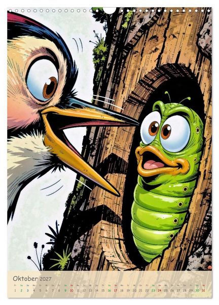 Produktbild: Lustige Buntspechte - Comic (Wandkalender 2027 DIN A3 hoch), CALVENDO Monatskalender