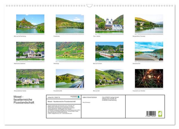 Produktbild: Mosel - facettenreiche Flusslandschaft (Wandkalender 2026 DIN A2 quer), CALVENDO Monatskalender