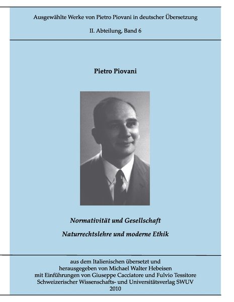 Produktbild: Ausgew&auml;hlte Werke von Pietro Piovani in deutscher Sprache, Bd. 6