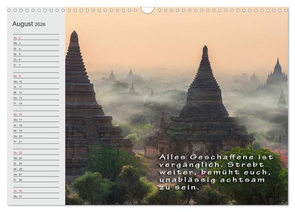 Produktbild: BUDDHA Buddhistische Weisheiten (Wandkalender 2026 DIN A3 quer), CALVENDO Monatskalender