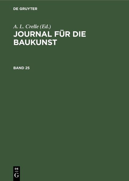 Produktbild: Journal f&uuml;r die Baukunst. Band 25