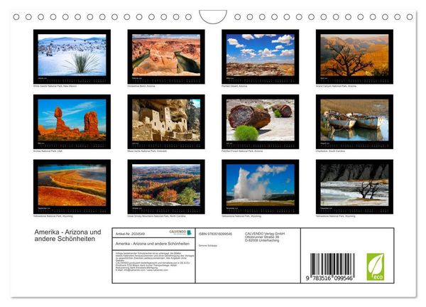 Produktbild: Amerika - Arizona und andere Sch&ouml;nheiten (Wandkalender 2026 DIN A4 quer), CALVENDO Monatskalender
