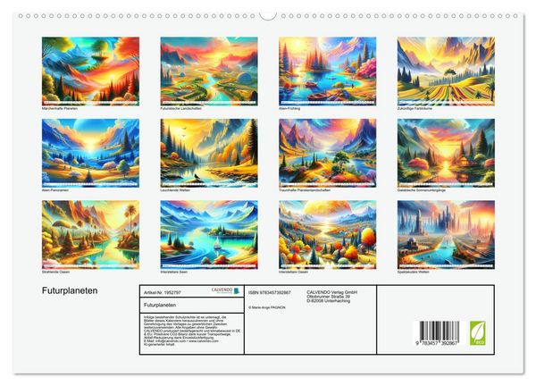 Produktbild: Futurplaneten (hochwertiger Premium Wandkalender 2026 DIN A2 quer), Kunstdruck in Hochglanz