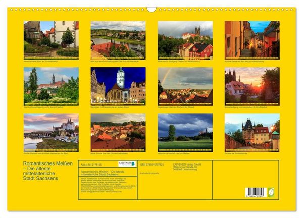 Produktbild: Romantisches Mei&szlig;en &ndash; Die &auml;lteste mittelalterliche Stadt Sachsens (Wandkalender 2026 DIN A2 quer), CALVENDO Monatskalender
