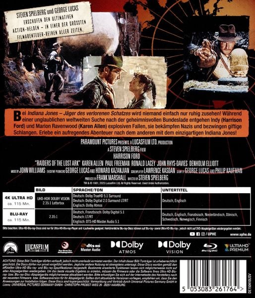 Produktbild: Indiana Jones - J&auml;ger des verlorenen Schatzes (+ Blu-ray)