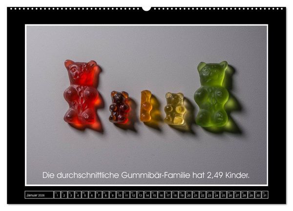 Produktbild: Wissenswertes aus der Welt der Gummib&auml;ren (hochwertiger Premium Wandkalender 2026 DIN A2 quer), Kunstdruck in Hochglanz