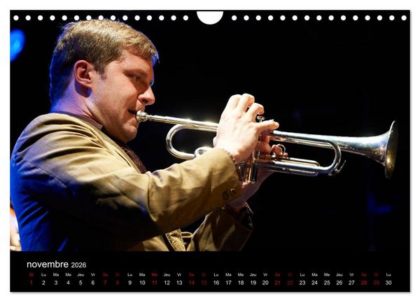 Produktbild: Jazz Trompettes (Calendrier mural 2026 DIN A4 vertical), CALVENDO calendrier mensuel
