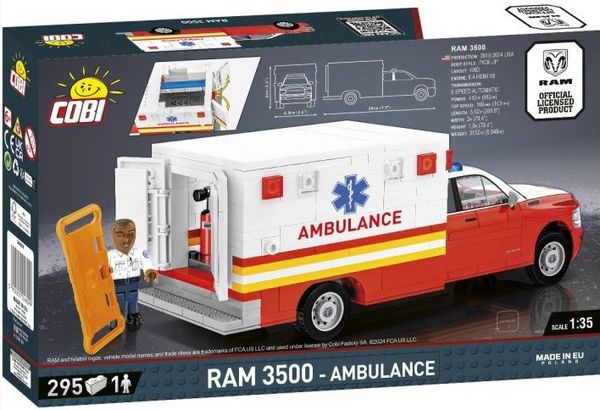 Produktbild: COBI 24609 - RAM 3500 Ambulance, Ma&szlig;stab 1:35, Bausatz, 295 Teile+1 Figur