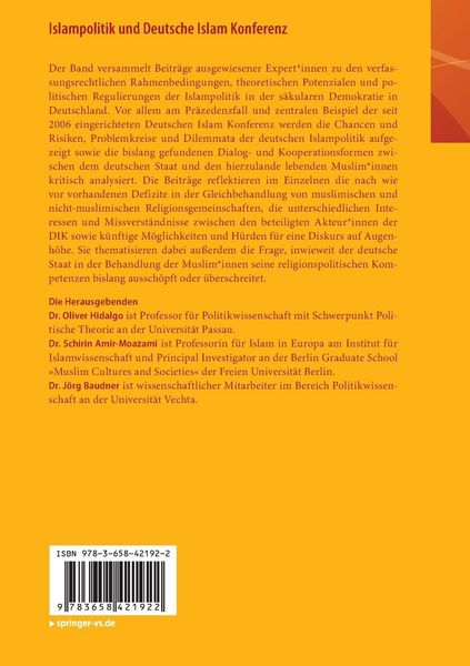 Produktbild: Islampolitik und Deutsche Islam Konferenz