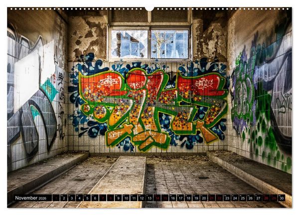 Produktbild: Lost Places Graffiti (hochwertiger Premium Wandkalender 2026 DIN A2 quer), Kunstdruck in Hochglanz