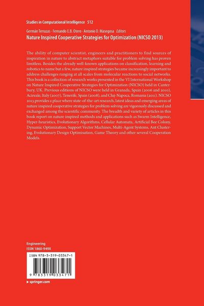 Produktbild: Nature Inspired Cooperative Strategies for Optimization (NICSO 2013)