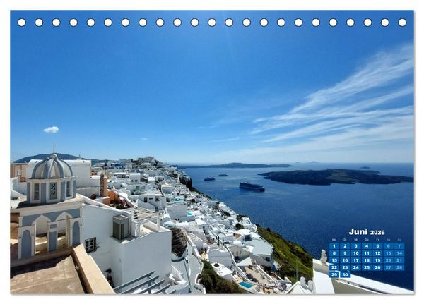 Produktbild: SANTORIN &ndash; Die atemberaubende Sch&ouml;nheit der magischen Insel (Tischkalender 2026 DIN A5 quer), CALVENDO Monatskalender