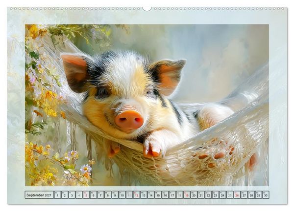 Produktbild: Mini-Schweinchen. Herzensbrecher im Garten (Wandkalender 2027 DIN A2 quer), CALVENDO Monatskalender